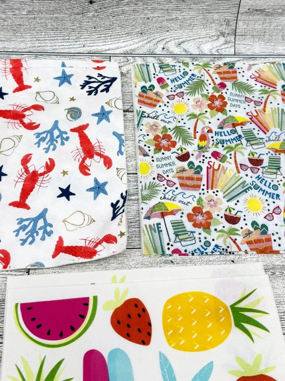 44 Napkins for Crafts/Decoupage - Summer Theme - 22 Napkins (x2)